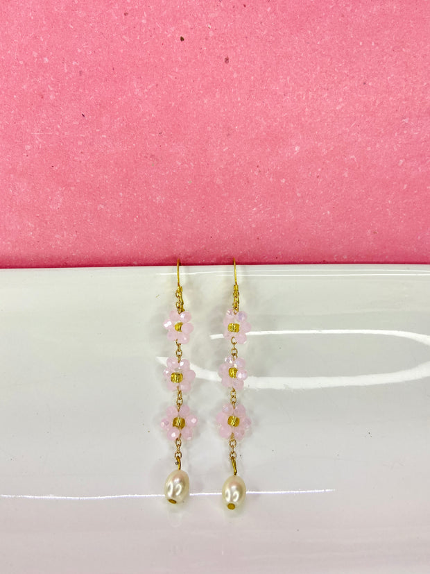 Pale Bloom Pearl Earrings