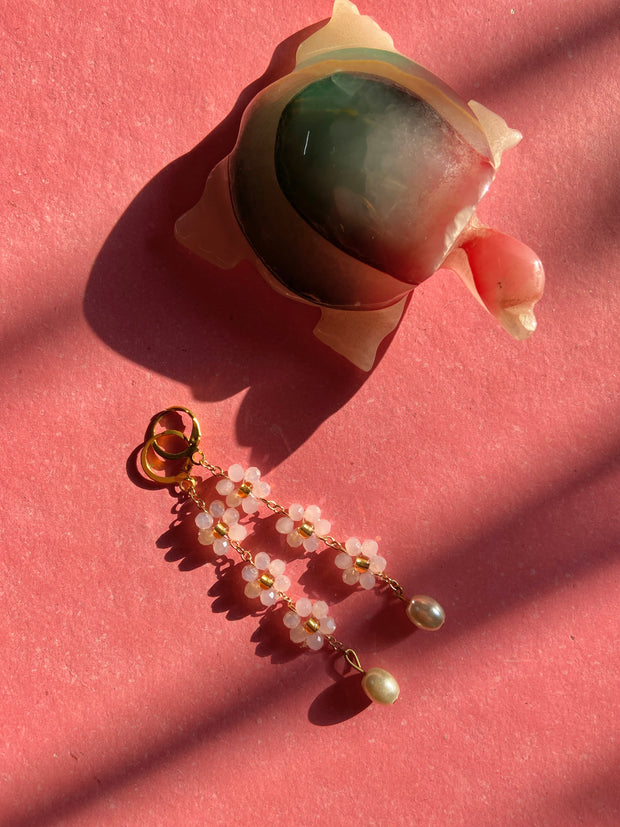 Milky Bloom Pearl Drop Earrings