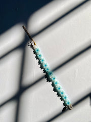 Blue Bloom Handmade Beaded Bracelet
