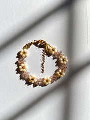 Creamy Petal Charm Bracelet