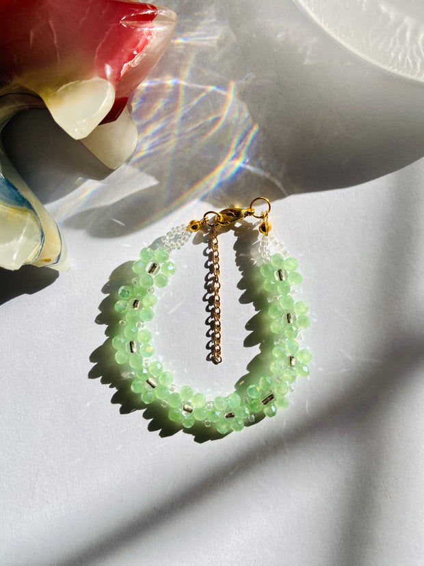 Mint Glow Handmade Beaded Bracelet
