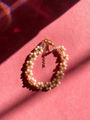 Creamy Blossom Beaded Bracelet