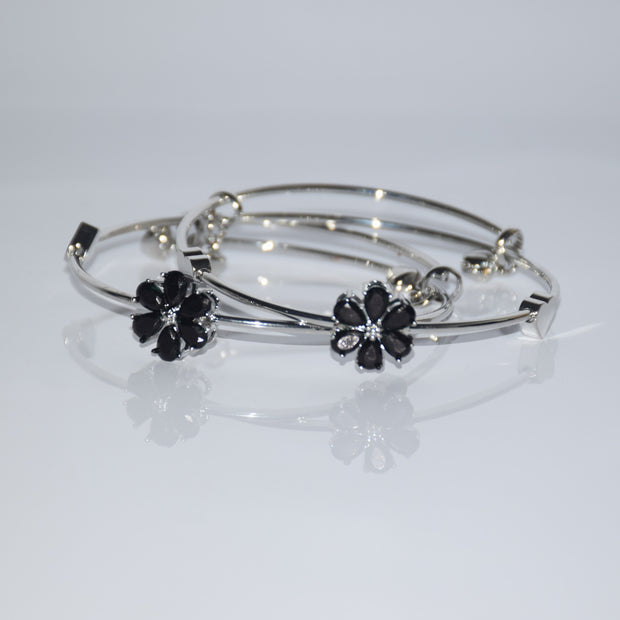 Elegant Flower Design Silver Bracelet for Girls/Women