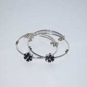 Elegant Flower Design Silver Bracelet for Girls/Women