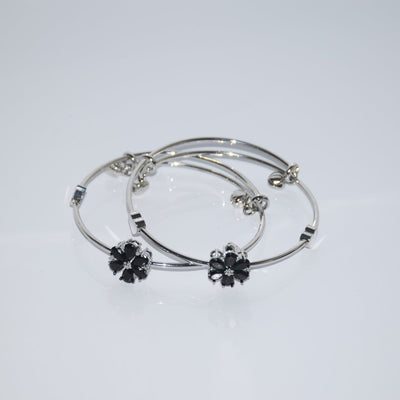 Elegant Flower Design Silver Bracelet for Girls/Women