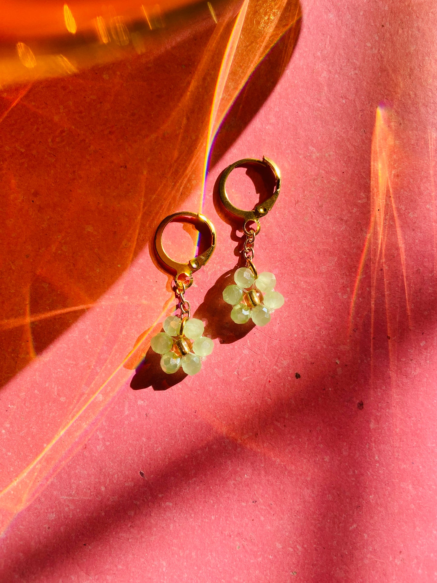 Mint Whisper Flower Drop Earrings